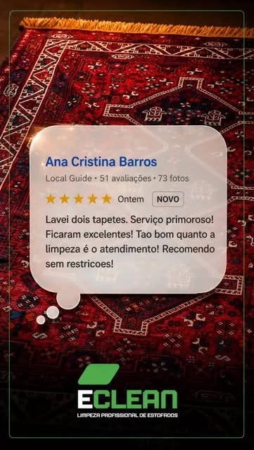 Publicação recente da eClean com avaliação de cliente